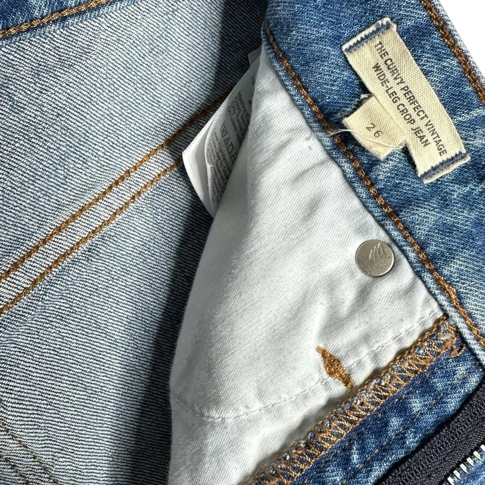 Madewell The Curvy Perfect Vintage Wide Leg Crop Jeans SZ 26 Cresslow Wash - Picture 10 of 16